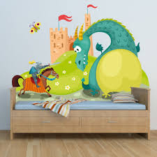 Autocollant Stickers Enfant Dragon Et Chevalier Stickers Enfant Stickers Chambre Enfant Autocollant Stickers