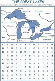 Using The Map Of North America Find The Names Of The 5 Great Lakes In This Printable Word Search Puzzle Superior Great Lakes Great Lakes Map Lake Activities