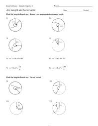 Geometry Arc Length And Sector Area Worksheet Answers In 2020 Word Problem Worksheets Area Worksheets Word Problems