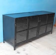This crisp white cabinet is equipped with a spacious top and shelf for ample display space. Black Buffet Ms Iron With Glass Door Sideboard Indian Home Furniture Factory Display Glass Doors Metal Cabinet From India Tradewheel Com