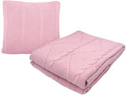Unsere umwelt liegt uns dabei sehr am herzen. Set Decke Und Kissen Zopfmuster Vintage Rosa Dekokissen Zierkissen Couchkissen Kuscheldecke