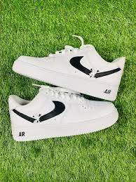 Black Destroyed Swoosh Air Force 1 The Custom Movement In 2020 Custom Nike Shoes White Nike Shoes Nike Air Shoes