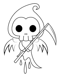 Find more coloring pages online for kids and . Printable Grim Reaper With Wings Coloring Page