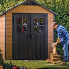 Casette da giardino └ strutture e protezioni da giardino └ articoli per il giardino e l'arredamento di esterni tutte le categorie abbigliamento e accessori arte e antiquariato auto e moto auto e moto bellezza e salute biglietti ed eventi casa. Casetta Da Giardino In Resina 2 Porte Con Pavimento E Finistre In Policarbonato Cm 228x223 5x252h Marrone Newton 757 Keter