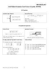 Let me share to you my notes while i was in high school. Spm Add Maths Formula List Form4