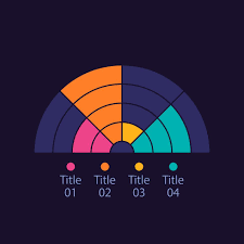 Semi circle infographic diagram design element for dark theme. Four parts.  Categories pies. Editable circular infochart with sectors. Visual data  presentation 16995709 Vector Art at Vecteezy