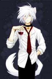 White hair anime wolf boy eating a cake. White Hair Anime Wolf Boy Novocom Top