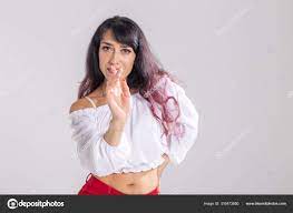 Latina dance, strip dance, contemporary and bachata lady concept - Woman  dancing improvisation and moving her long hair on a white background Stock  Photo by ©Satura_ 310473850