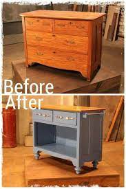 Cabinet Transformed Into A Kitchen Island Furniture Makeover Flipping Furniture Repurposed Furniture