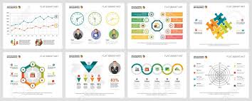 colorful analytics or consulting concept infographic charts set