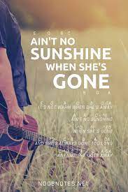 Ain T No Sunshine Bill Withers Music Notes For Newbies Ain T No Sunshine Music Letters Piano Songs For Beginners