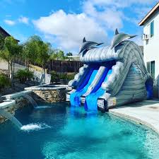 Rectangular shaped pools installed in your backyard also complements with the furniture and landscape used in this available space in your home. Water Slides Bounce House Rental Laser Tag Water Slide Rentals In Menifee Ca Lake Elsinore Corona Ca Riverside