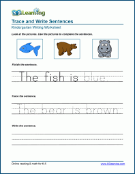 This will help them improve their reading and writing skills. Read Trace And Write Sentences Worksheets K5 Learning