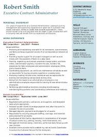contract administrator resume samples