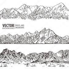 Chaines De Montagnes Ensemble Esquisse De La Nature Paysage De Montagne Herisses Croquis Main De Dessin Croquis De Paysage Paysage Montagne Dessin Montagne