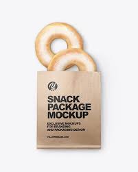 Kraft Package W Donuts Mockup In Packaging Mockups On Yellow Images Object Mockups In 2020 Kraft Packaging Bakery Packaging Design Free Packaging Mockup
