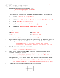 Select the best answer for each of the following questions. Speed And Acceleration Worksheet Answer Key Promotiontablecovers