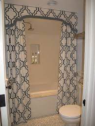 Shower Valance With Curtains Transitional Bathroom Liz Caan Interiors Sophisticated Bathroom Curtains Home