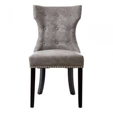 Grey faux leather dining chairs metal chair legs / base Daxton Grey Faux Leather Dining Chair Foam Rubberwood Grey Clanbay
