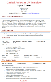 You'll find a variety of free resume samples and. Optical Assistant Cv Template Tips And Download Cv Plaza