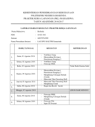 Akhirnya penulis dapat menyelesaikan laporan kerja praktek ini yang tentunya tidak terlepas dari. Contoh Laporan Kegiatan Praktek Kerja Lapangan Seputar Laporan