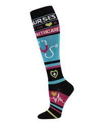 Another Great Find On Zulily Blue Black Nurses Are The Heart Compression Socks Women Zulilyfinds Womens Compression Socks Compression Socks Blue Black