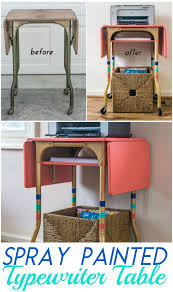 Diy Home Decor Vintage Typewriter Table Turned Printer Cart With Shelf Home Diy Creative Home Decor Retro Home Decor