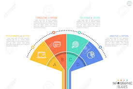 Minimalistic Infographic Design Template Fan Chart With 4 Colorful