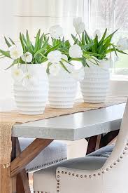 The handmade bowl boasts a sleek silhouette and deep basin fit for florals and fruit displays alike. Dining Room Table Centerpiece Ideas Stonegable