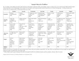 Sample Menu For Toddlers In 2019 Toddler Menu Daycare