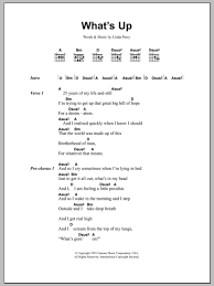 what s up sheet music 4 non blondes guitar chords lyrics in 2021 guitar chords and lyrics guitar chords ukulele songs beginner