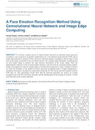 Pdf A Face Emotion Recognition Method Using Convolutional Neural Network And Image Edge Computing