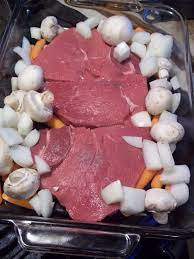 Take Beef Loin Top Sirloin Steak Put In Casserole Dish With Carrots Mushrooms Onions Sirloin Steak Recipes Beef Loin Top Sirloin Steak Recipe Baked Dishes