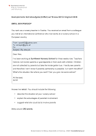 To write an email in english in the right way, don't improvise! Exemplarische Schreibaufgabe E Mail Auf Niveau B2 Fur Englisch Bhs Docsity