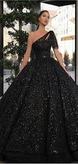 A Line Gorgeous One Shoulder Black Sequin Sparkly Long Fashion Prom Dresses Ball Gown Pd1527 Black Wedding Dresses Ball Gowns Gowns