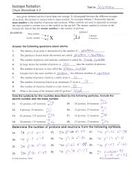 Structure of atoms worksheet with answers. Isotopes Worksheet Pdf Answers