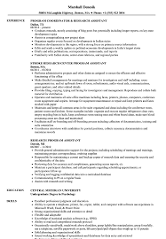 Research Program Assistant Resume Samples Velvet Jobs