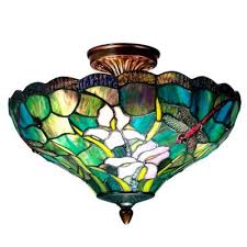 Here at tiffany lighting direct, we don't just sell tiffany lighting, we also sell a wide range of indoor lighting. Stained Glass Flush Mount Lights Lighting The Home Depot