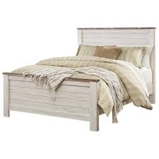Find a pair of weathered doors and build a frame from cornice and doorframe molding. Signature Design By Ashley Willowton 4 Piece King Bedroom Set In Whitewash Nebraska Furniture Mart