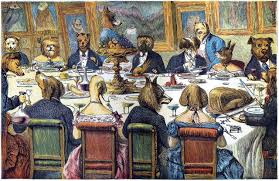 Many prefer to have a portion of the light fall from side brackets or from the wall. From The Dogs Dinner Party Author And Artist Unknown London New York Between 1865 And 1889 Victorian Christmas Traditional Christmas Dinner Dinner Party