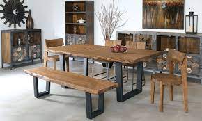 Iron tables have very unique design styles, multiple finishing options, great shapes, and most importantly, they offer incredible features that fit your personal lifestyle and dining room layout. Iron And Solid Acacia Wood Live Edge Dining Table Set Seating Capacity 6 Person Size 150x90x76cm Rs 45000 Set Id 21960063391