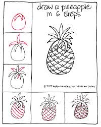 Cute pineapple drawing step by step. How To Draw An Adorable Pineapple In Just Six Step Fruits Drawing Pineapple Drawing Easy Drawings