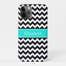 Black And White Zig Zag Pattern Name Black White Chevron Zig Zag Brt Aqua Name Monogram Case Mate Iphone Case Monogram Case Iphone Cases Black Iphone Cases