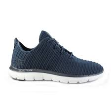 Skechers ladies stretch knit flex sole trainers. Skechers Flex Appeal 2 0 Estates 12899 Navy Knitted Fabric Womens Lace Up Casual Trainers Uk 4 Sale Buy Online Uk