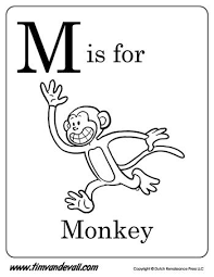M Is For Monkey Letter M Coloring Page Pdf Alphabet Book Preschool Alphabet Printables Alphabet Coloring Pages
