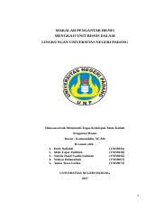 Soeparman kardi, m.sc., ph.d 2. Makalah Tugas Kelompok Docx Makalah Pengantar Bisnis Mengkaji Unit Bisnis Dalam Lingkungan Universitas Negeri Padang Disusun Untuk Memenuhi Tugas Course Hero