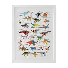 Colourful And Educational Dinosaur Print That Will Complement The Wall Of Young Enthusiasts And Aspiring Pal Dinosaur Wall Art Dinosaur Alphabet Alphabet Print