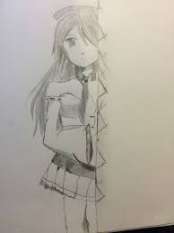 A Girl Hiding Behind A Wall Wall Drawing Drawings Art