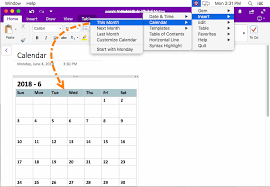 Mac Insert This Month Calendar Into Current Onenote Page Office Onenote Gem Add Ins