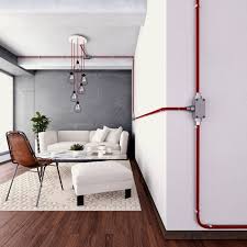 Creative Tube Flexible Conduit Rayon Red Rm09 Fabric Covering Diameter 20 Mm Wall Fixtures White Ceiling Ceiling Rose